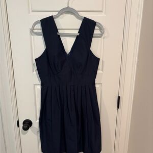 J. Crew Dark Blue V-Neck Mini Dress